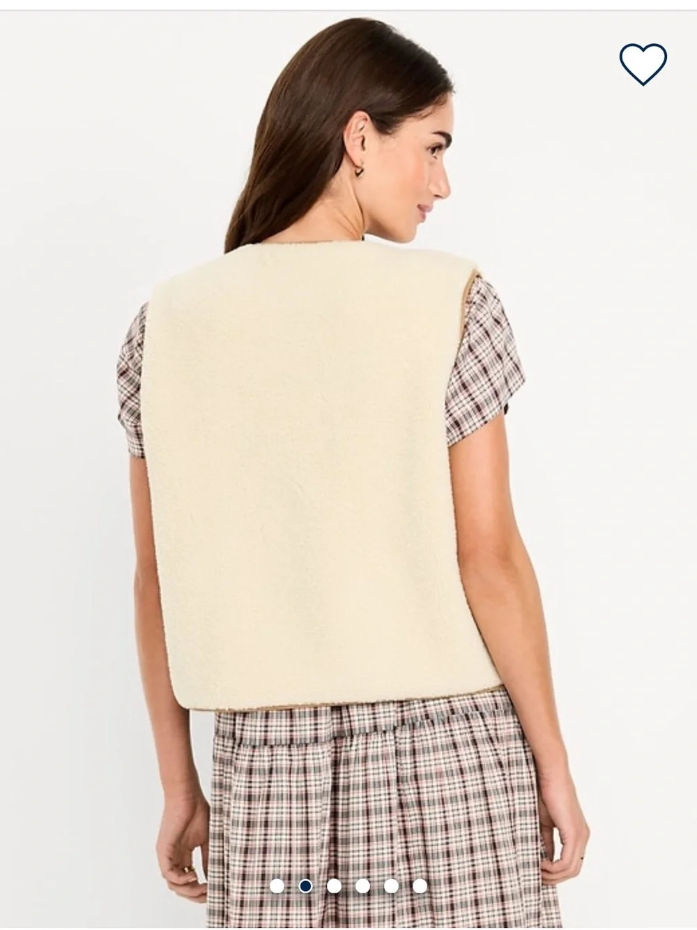Old Navy Cream Sherpa Open-Front Vest - Picture 2 of 10